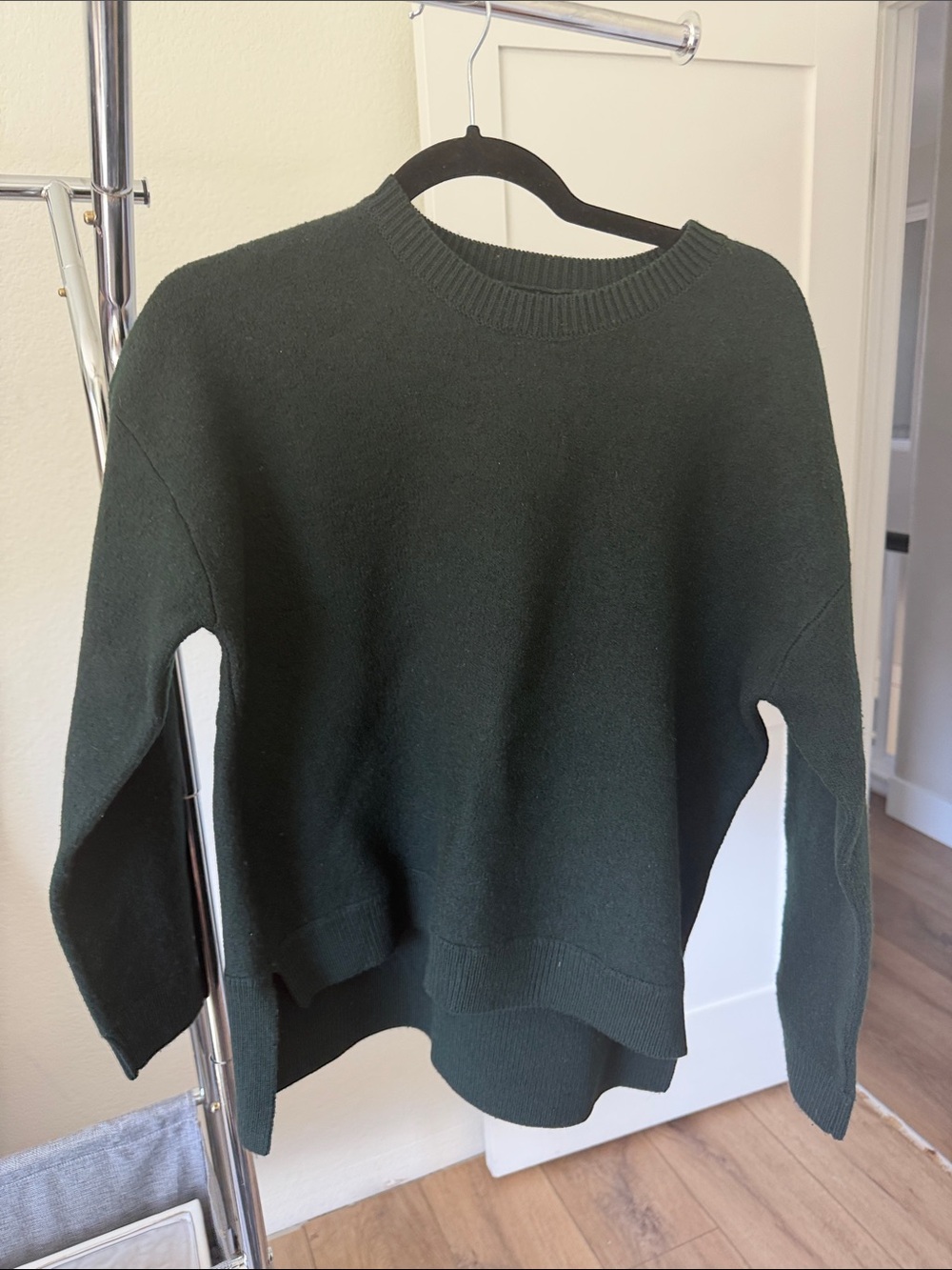 Tory Sport Forest Green Crewneck Wool Golf Sweater